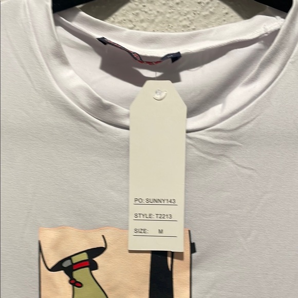 White Graphic T-Shirt with Red and Black Design - Picture 5 of 5